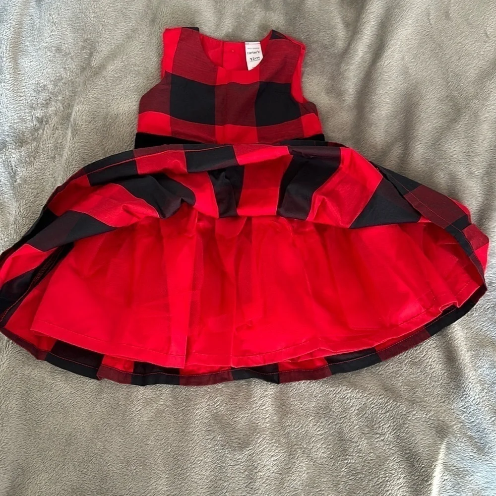 Red and Black Buffalo Plaid Christmas Dress Carters 12m